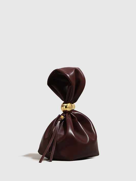 Sac à Main Rouge Terracotta pour Femmes | Design Unique et Élégant avec Accent Doré