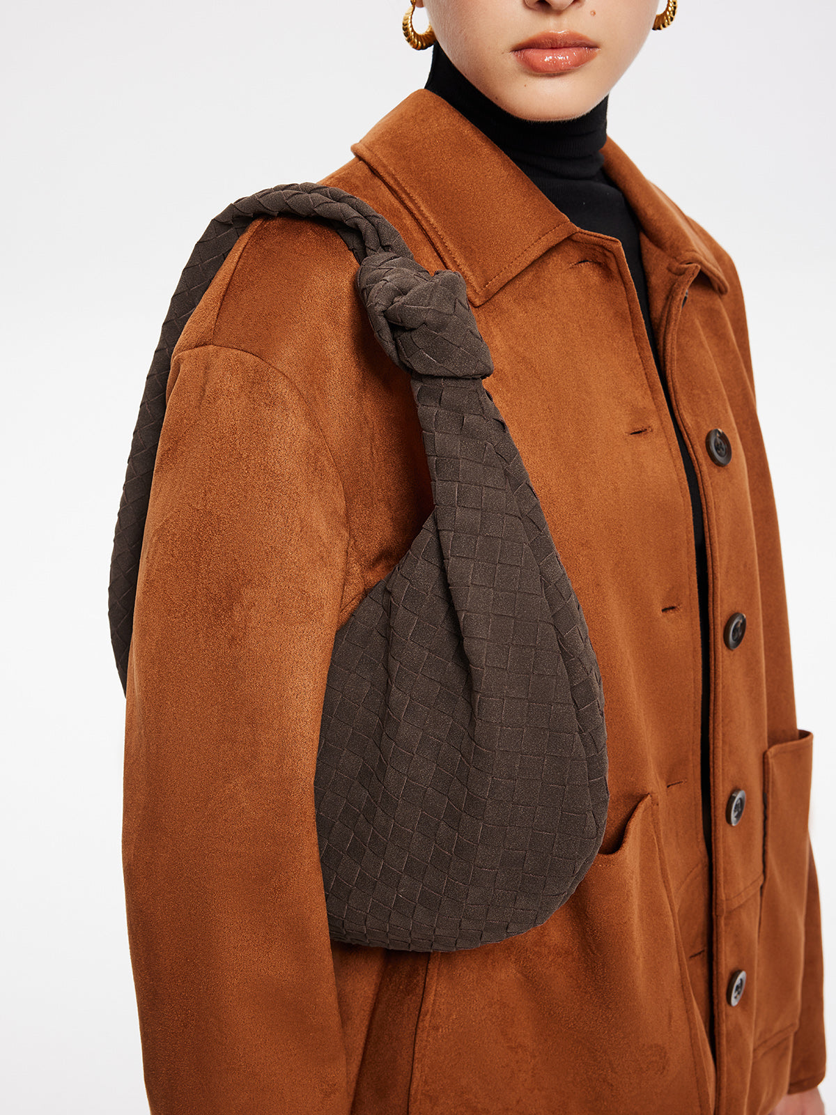 Sac à Main en Daim Marron | Élégant et Spacieux pour Femmes