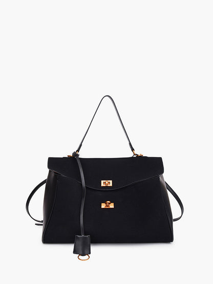 Sac à Main Femme Noir Spacieux | Polyuréthane Durable et Élégant