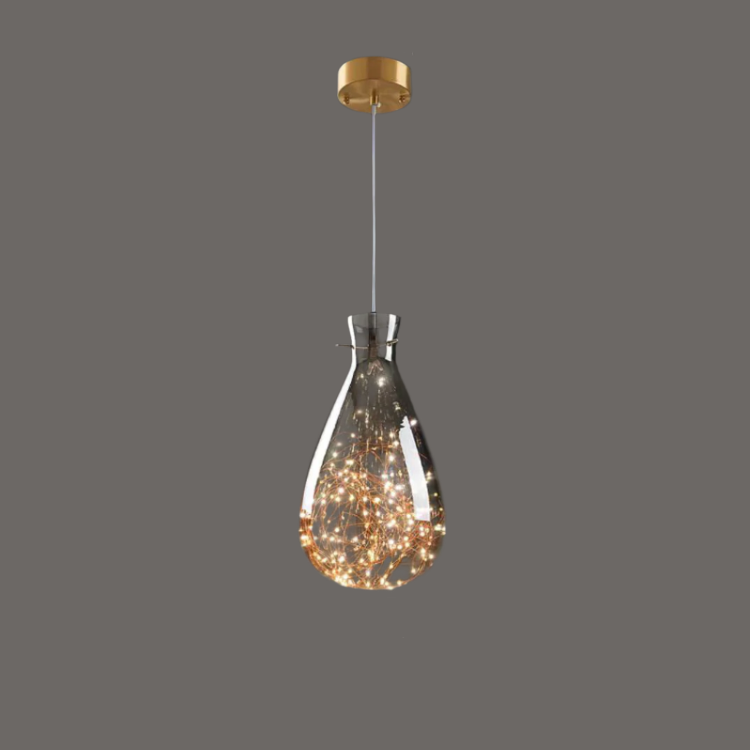 Lampe Suspendue Grise Design Élégant | Éclairage Ambiance et Matériaux Luxueux