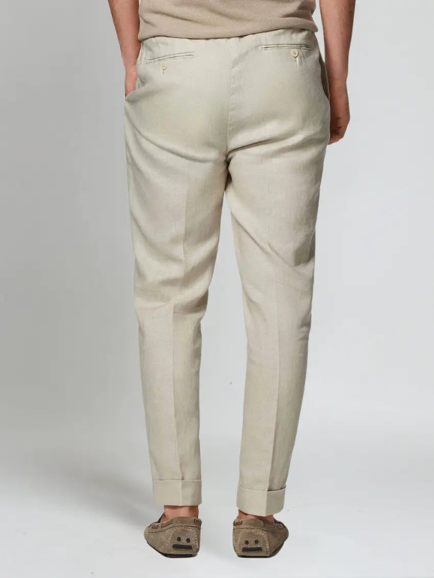 Pantalons en Lin Beige pour Hommes | Confort Léger et Polyvalent