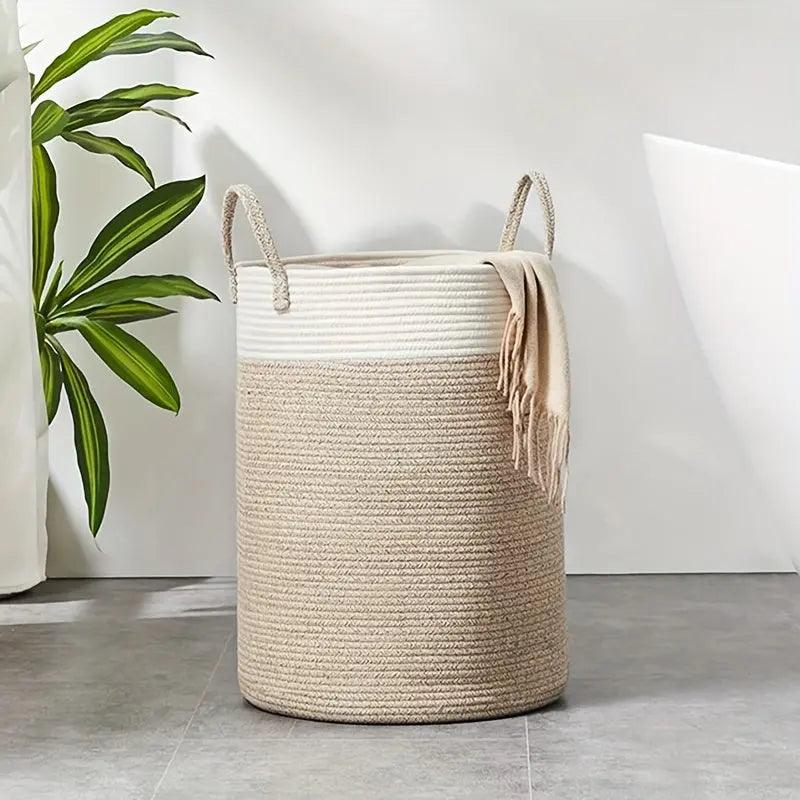 Panier à Linge Tissé Durable | Élégance et Fonctionnalité pour Votre Maison
