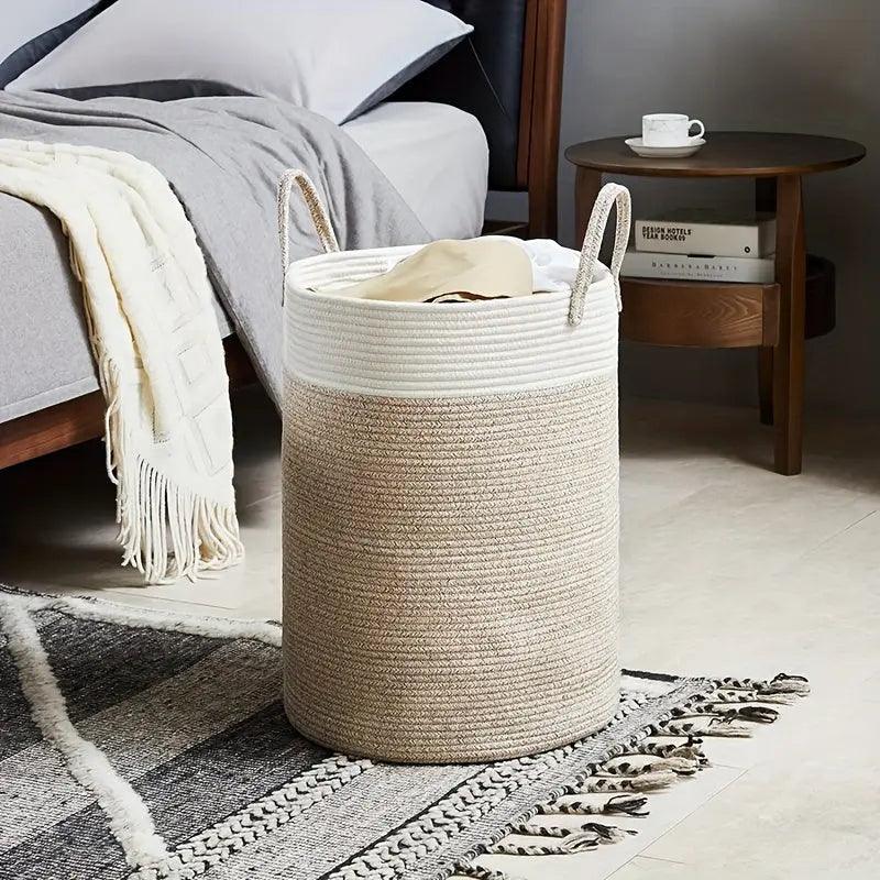 Panier à Linge Tissé Durable | Élégance et Fonctionnalité pour Votre Maison