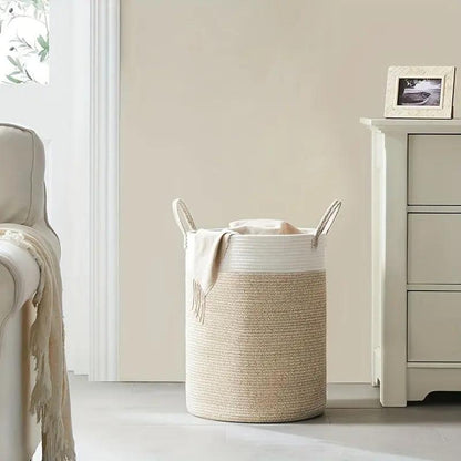 Panier à Linge Tissé Durable | Élégance et Fonctionnalité pour Votre Maison