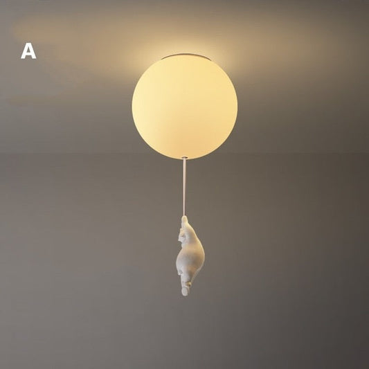 Lampe de Plafond Enfantine | Design Amusant en Forme d'Ours