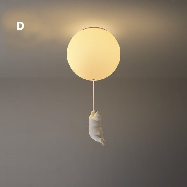 Lampe de Plafond Enfantine | Design Amusant en Forme d'Ours