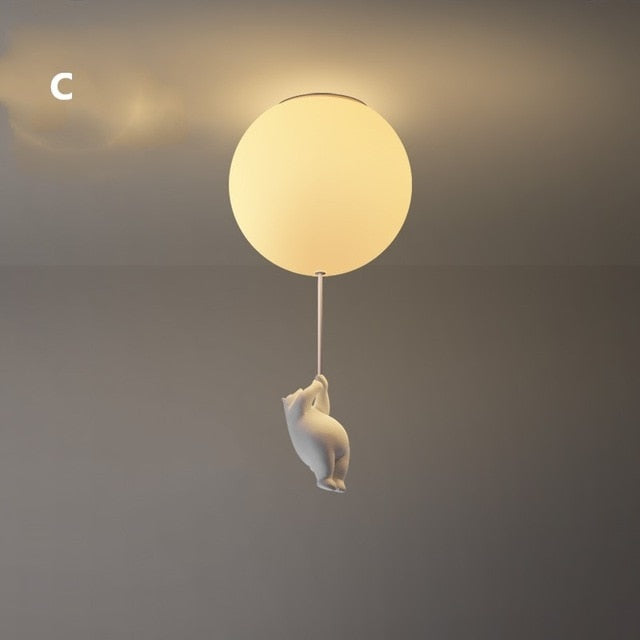 Lampe de Plafond Enfantine | Design Amusant en Forme d'Ours