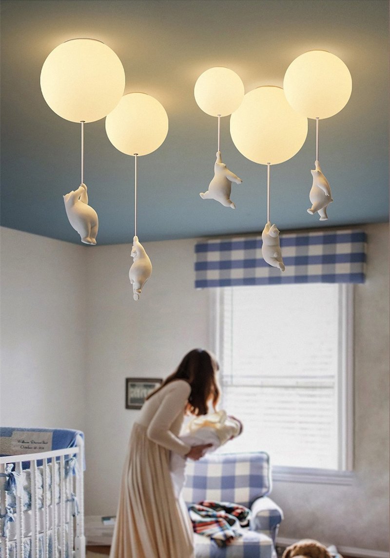 Lampe de Plafond Enfantine | Design Amusant en Forme d'Ours