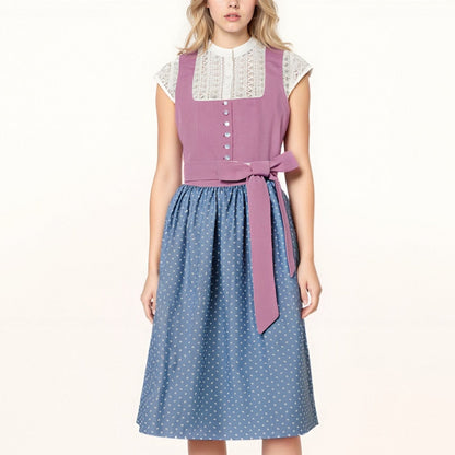 Robe Dirndl Bavaroise avec Tablier | Style Traditionnel pour Oktoberfest