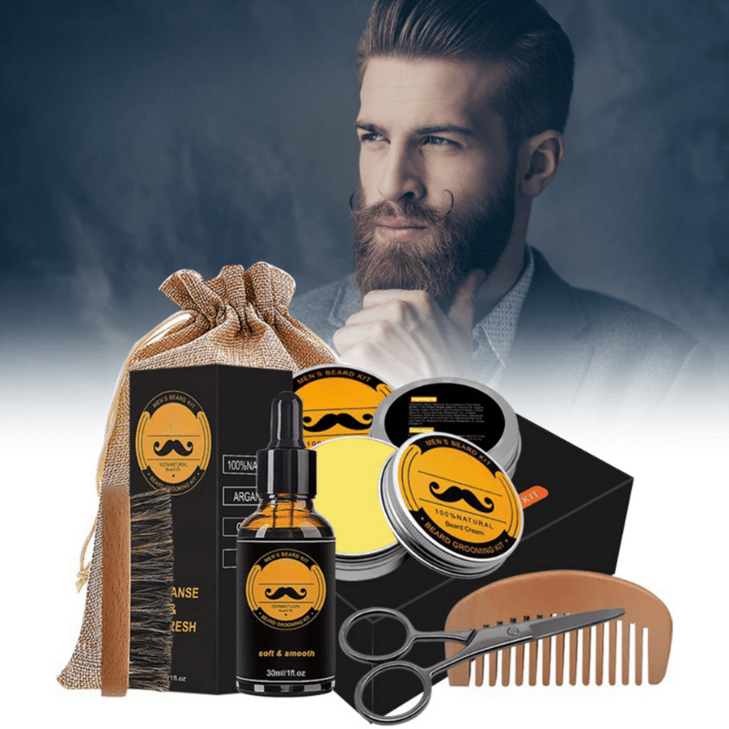 Kit de Croissance de Barbe Épais | Soins Complets pour Barbe Saine