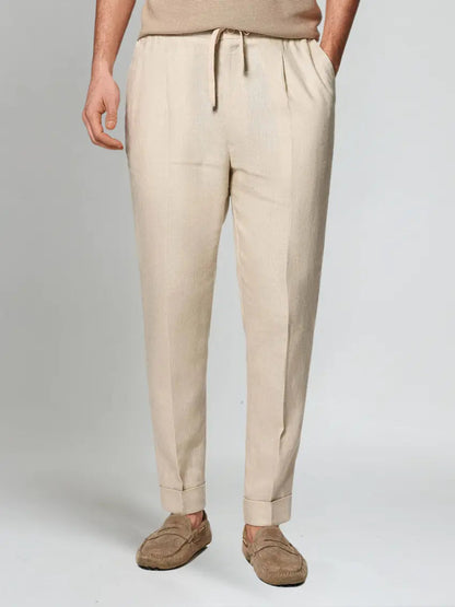 Pantalons en Lin Beige pour Hommes | Confort Léger et Polyvalent