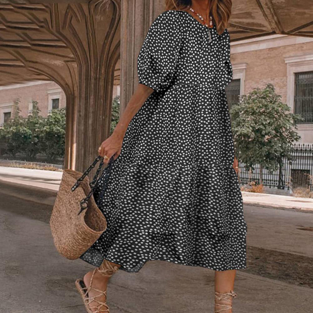 Robe Midi Été en Polyester | Confort et Style pour Journées Chaudes