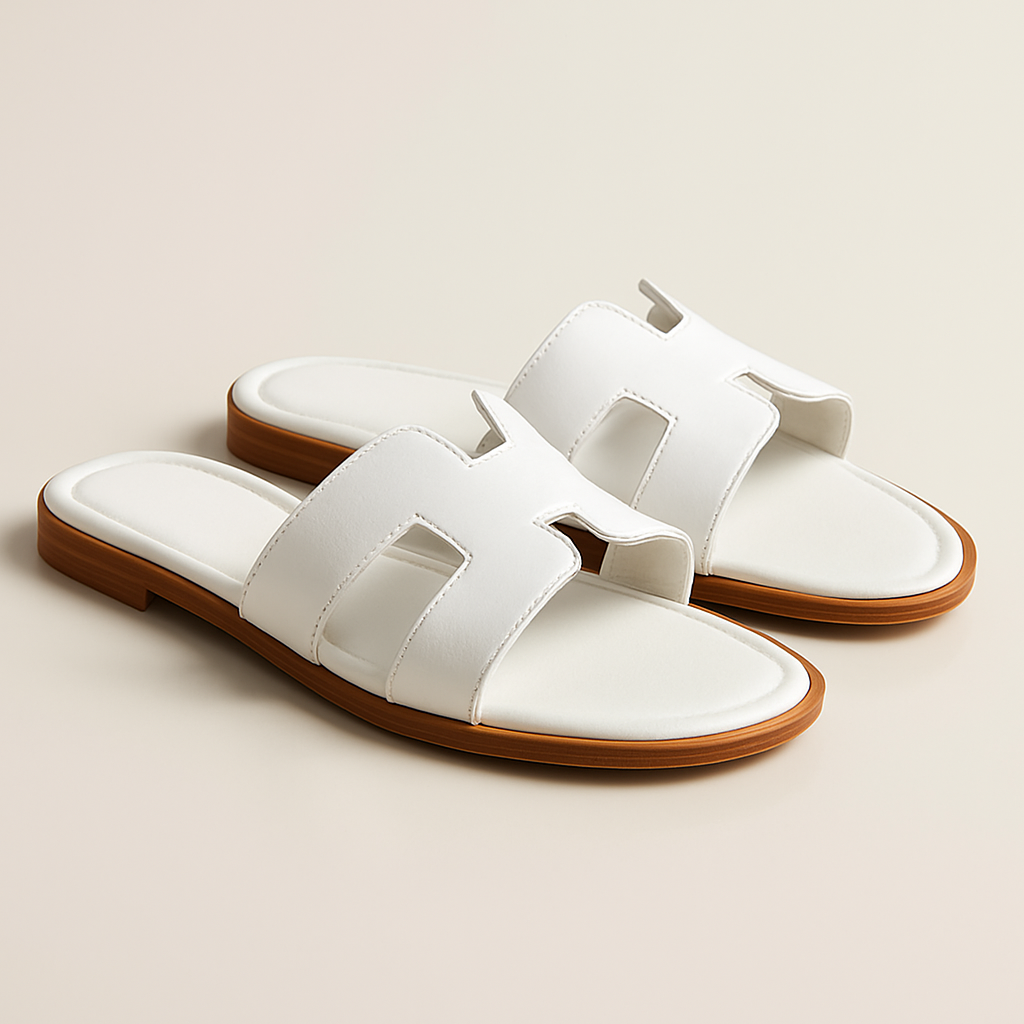 Sandales Plates en Cuir pour Femmes | Brides Ajustables et Semelle Ergonomique
