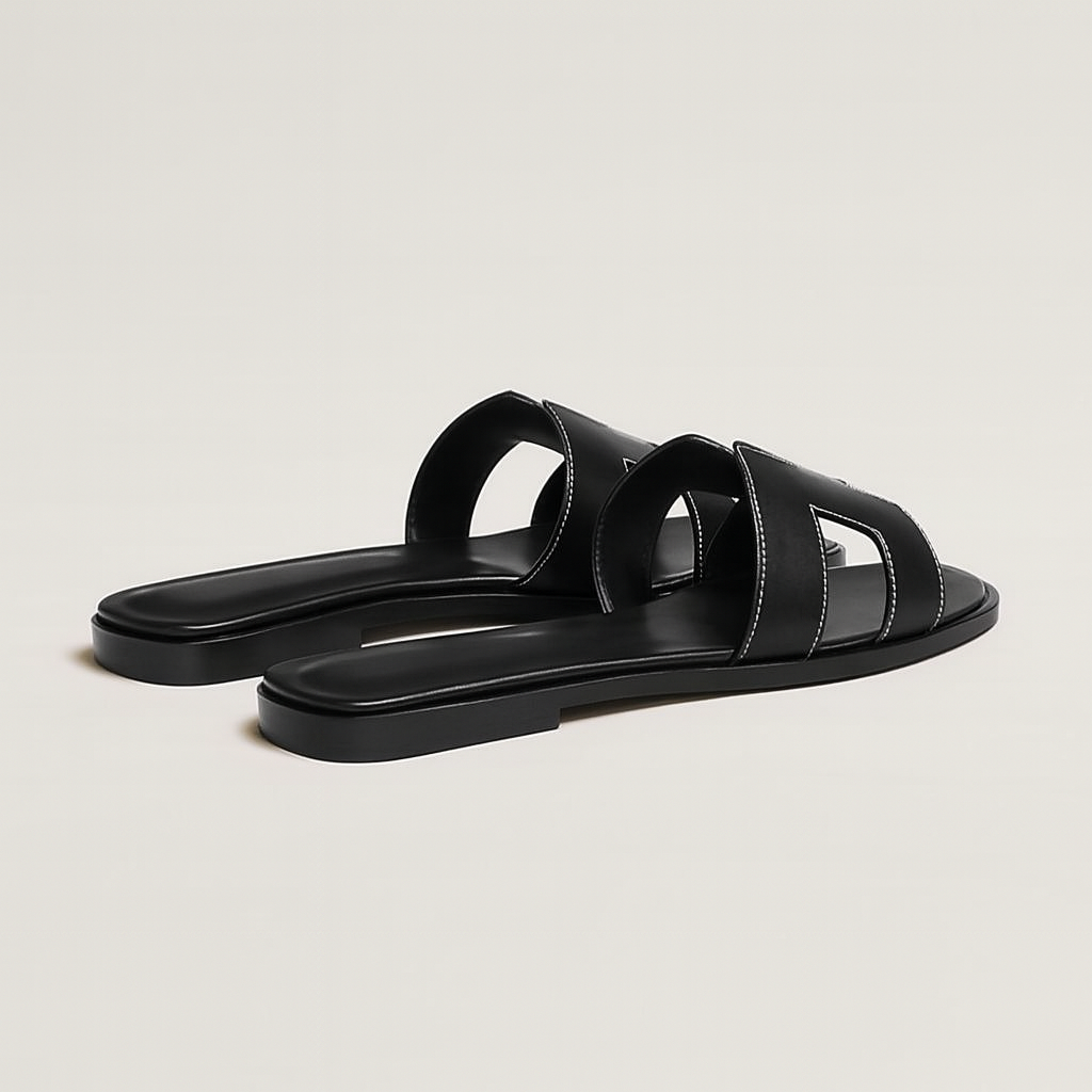 Sandales Plates en Cuir pour Femmes | Brides Ajustables et Semelle Ergonomique