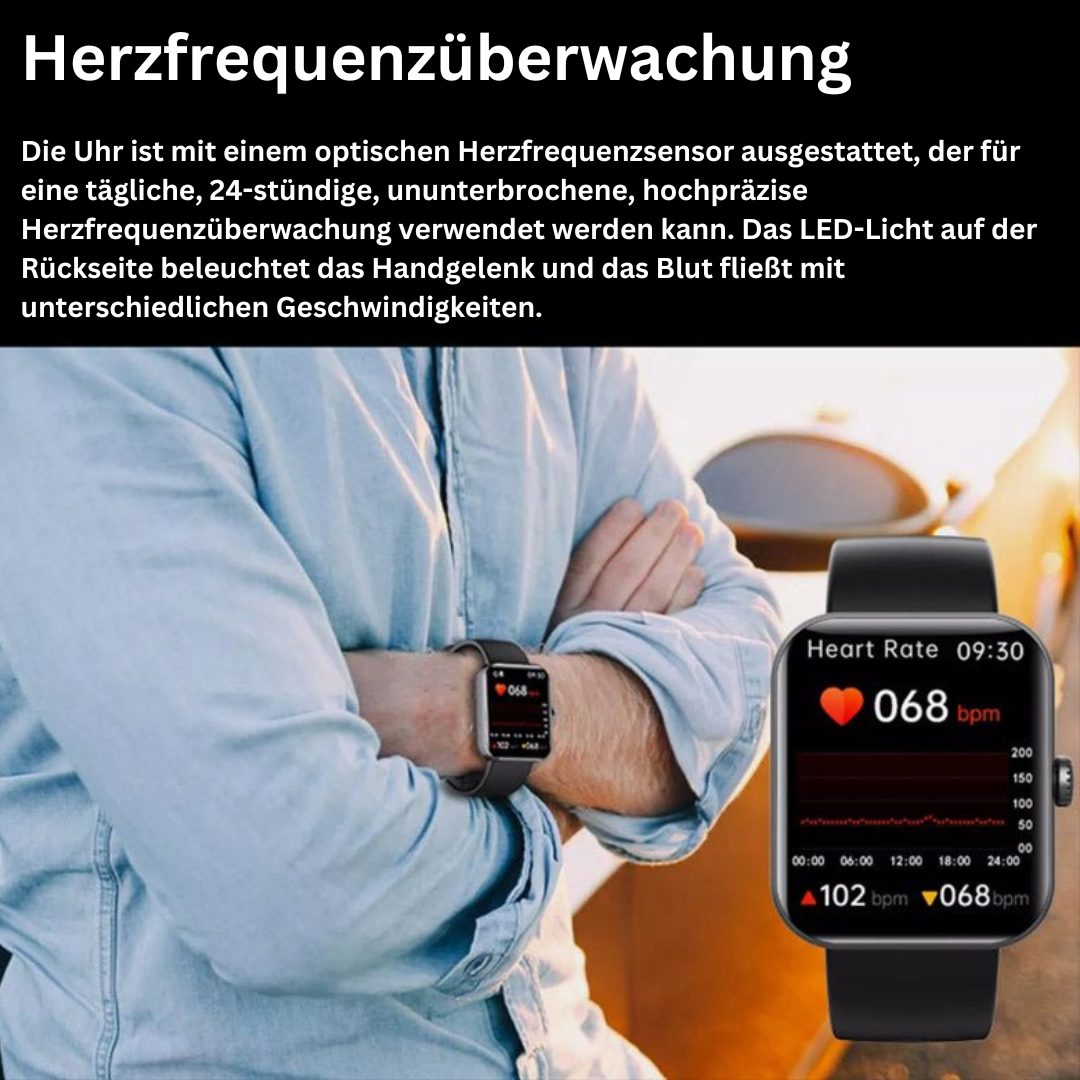 Montre de Glucose Non-Invasive | Suivi Complet de Santé Quotidien
