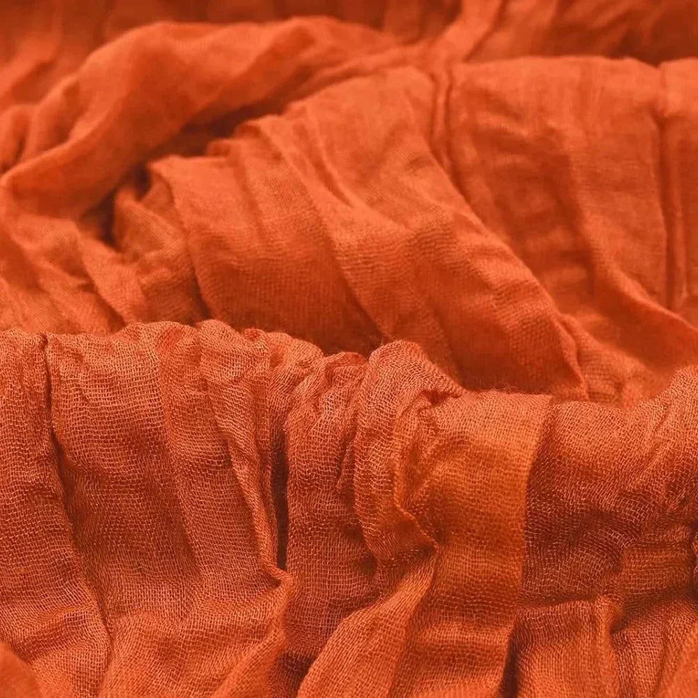 Chemins de Table en Gaze de Coton | Ensemble Élégant de 10 Pièces Plissées