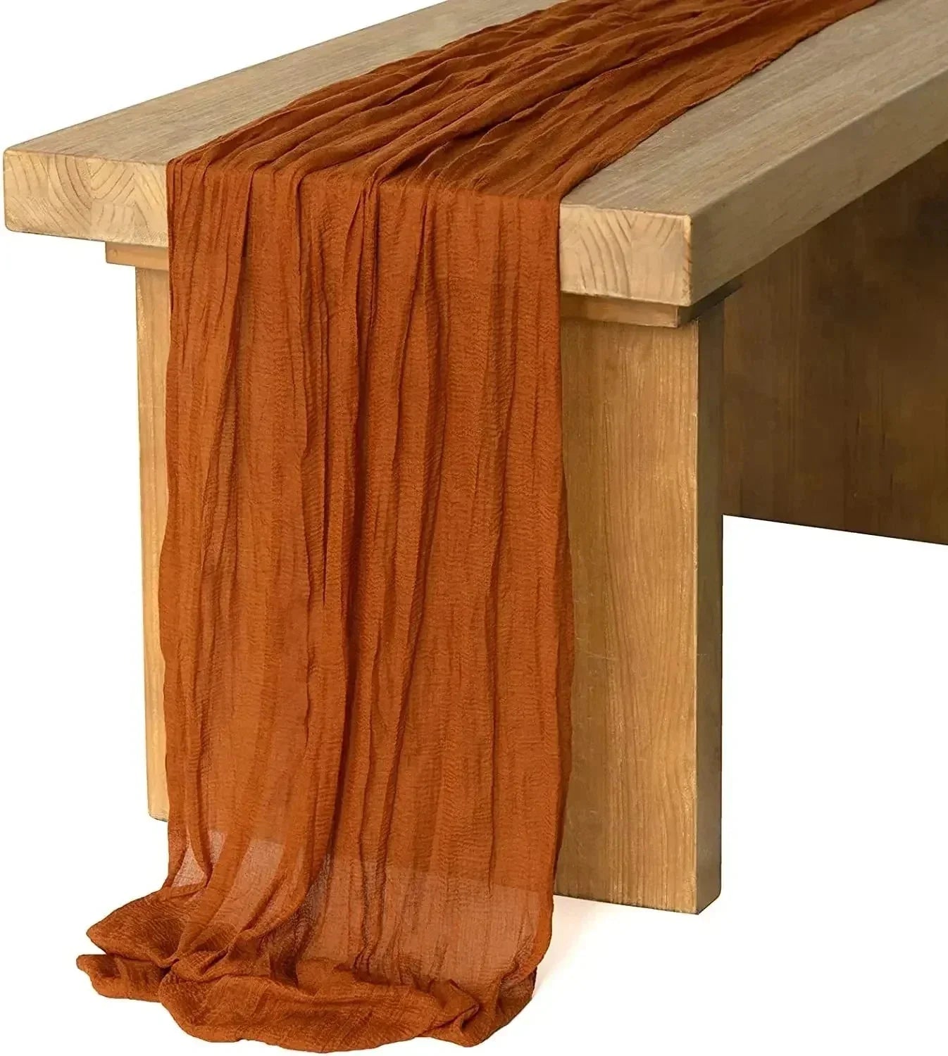 Chemins de Table en Gaze de Coton | Ensemble Élégant de 10 Pièces Plissées