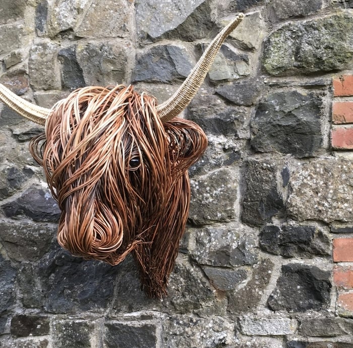Sculpture Murale de Vache Chic | Élégance Rustique pour Intérieur