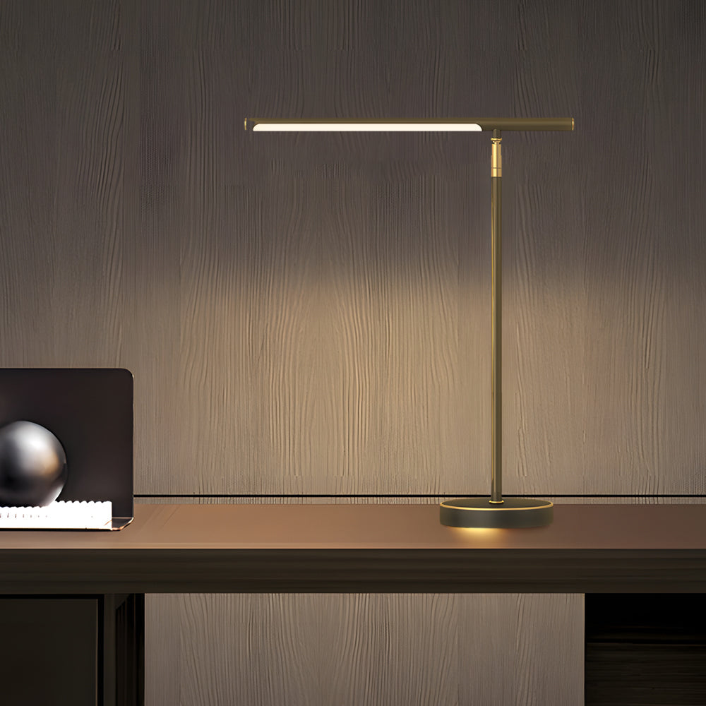 Lampe de Bureau LED Minimaliste | Éclairage Élégant avec Détails en Laiton