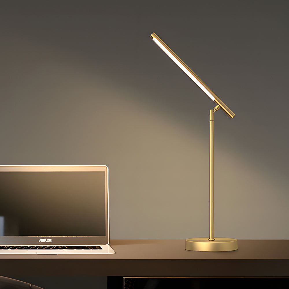 Lampe de Bureau LED Minimaliste | Éclairage Élégant avec Détails en Laiton