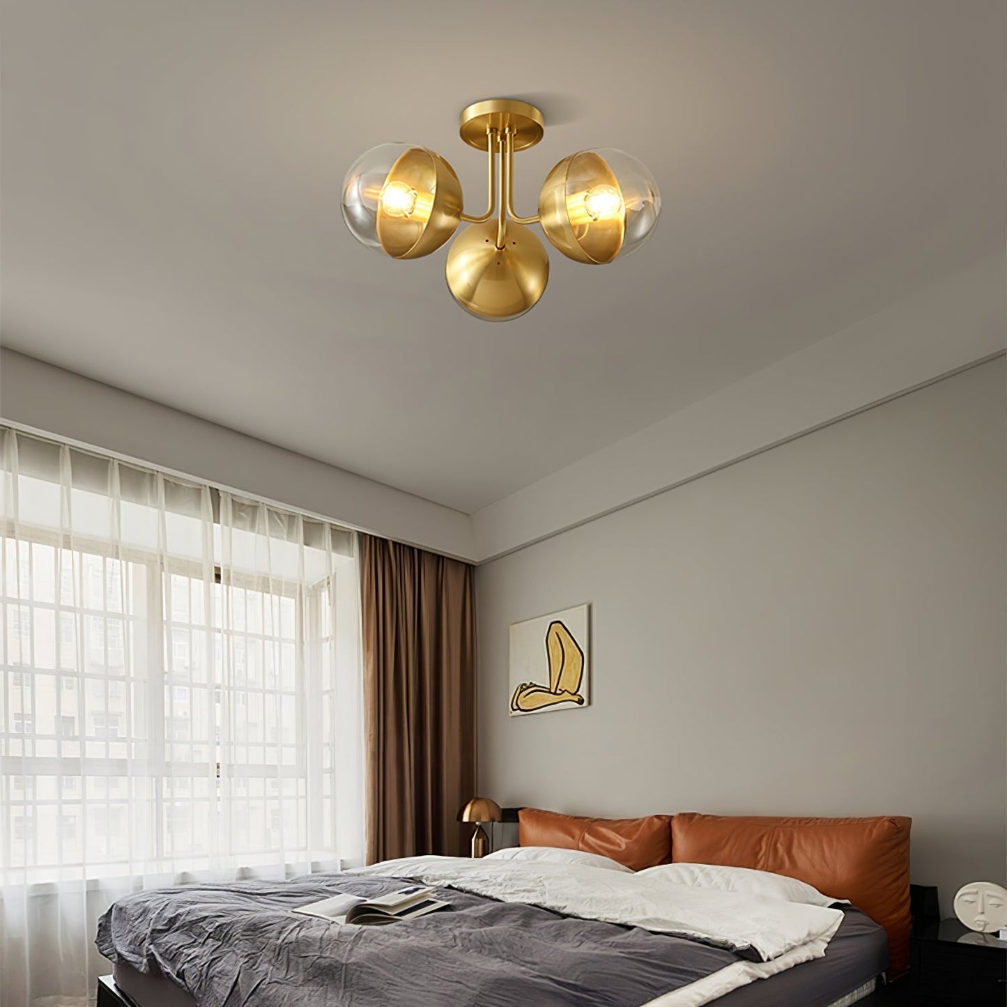 Luminaire de Plafond Luxueux | Design Industriel en Verre et Métal
