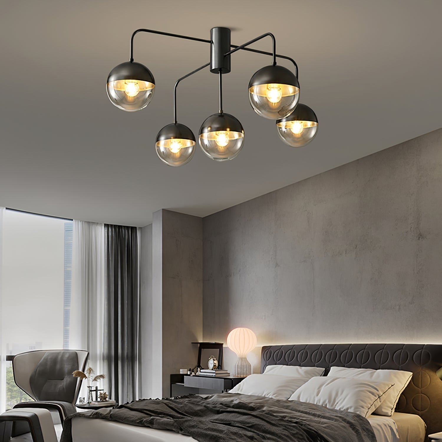 Luminaire de Plafond Luxueux | Design Industriel en Verre et Métal