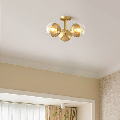 Luminaire de Plafond Luxueux | Design Industriel en Verre et Métal