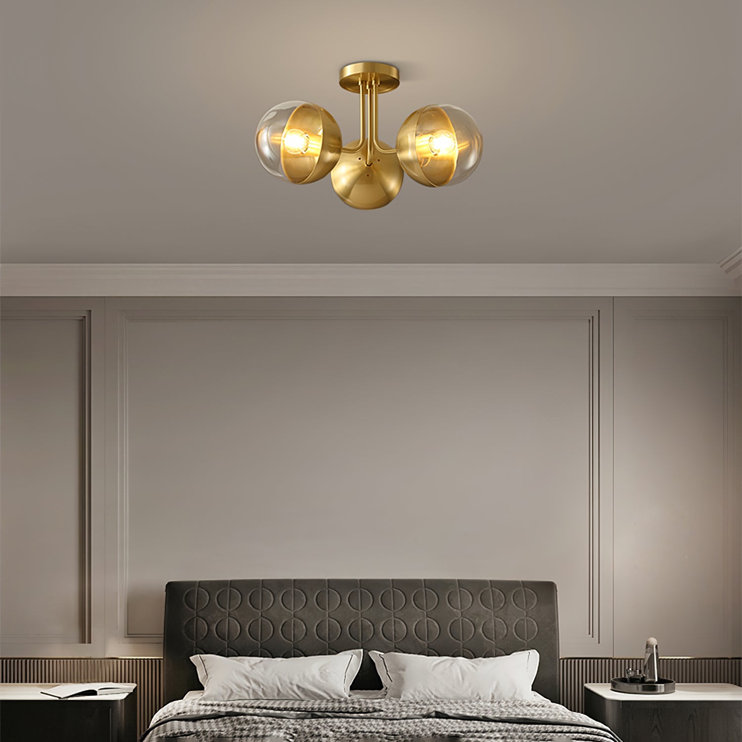 Luminaire de Plafond Luxueux | Design Industriel en Verre et Métal
