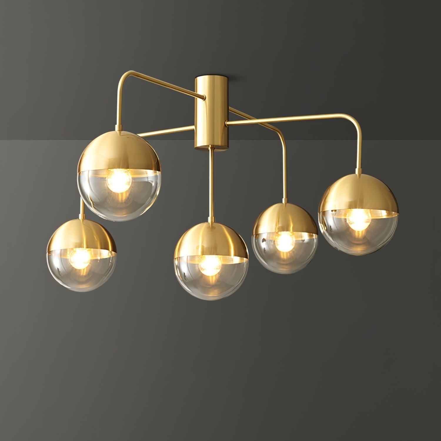 Luminaire de Plafond Luxueux | Design Industriel en Verre et Métal