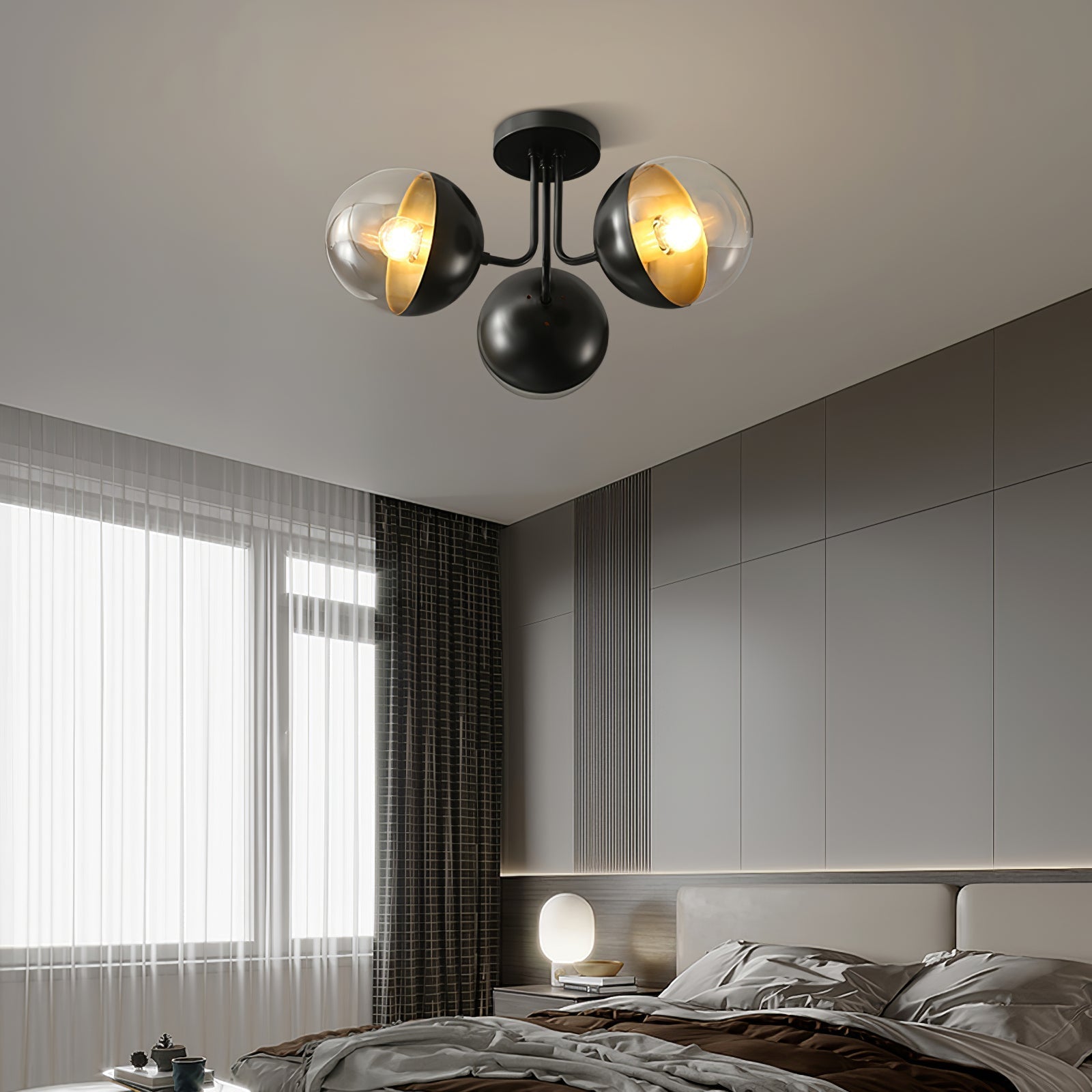 Luminaire de Plafond Luxueux | Design Industriel en Verre et Métal