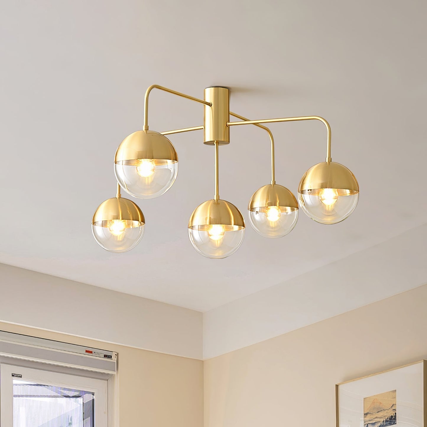 Luminaire de Plafond Luxueux | Design Industriel en Verre et Métal