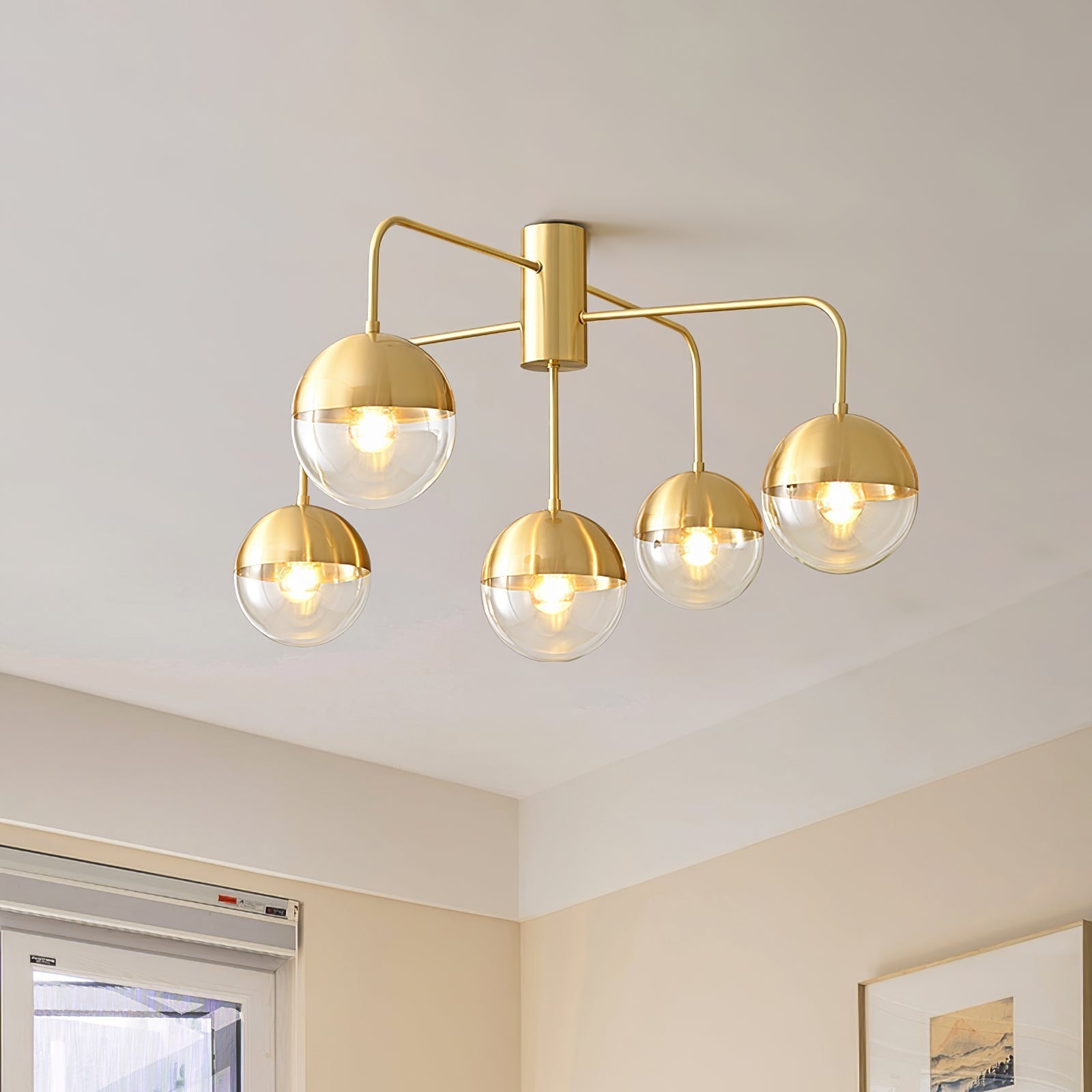 Luminaire de Plafond Luxueux | Design Industriel en Verre et Métal