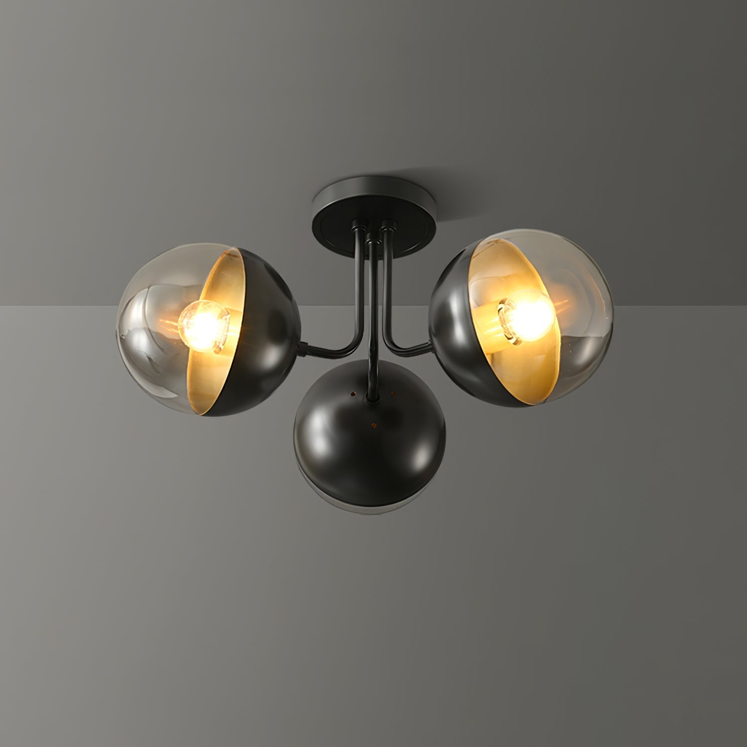 Luminaire de Plafond Luxueux | Design Industriel en Verre et Métal