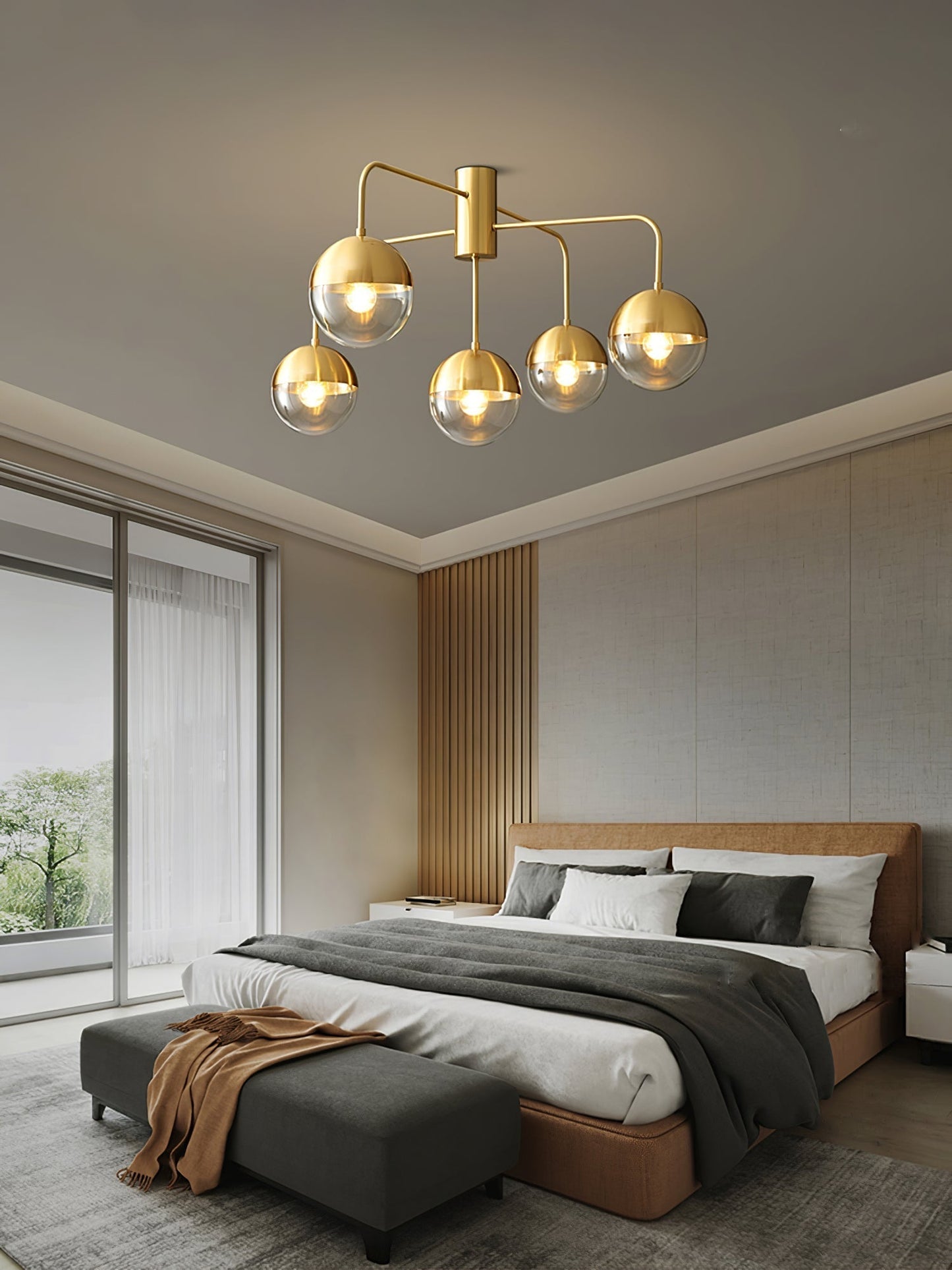 Luminaire de Plafond Luxueux | Design Industriel en Verre et Métal