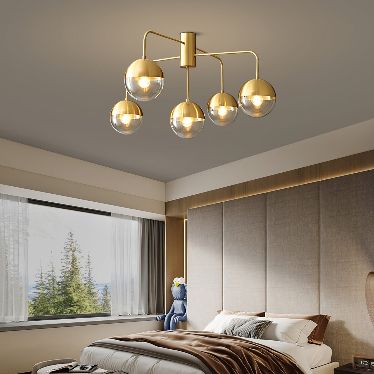 Luminaire de Plafond Luxueux | Design Industriel en Verre et Métal