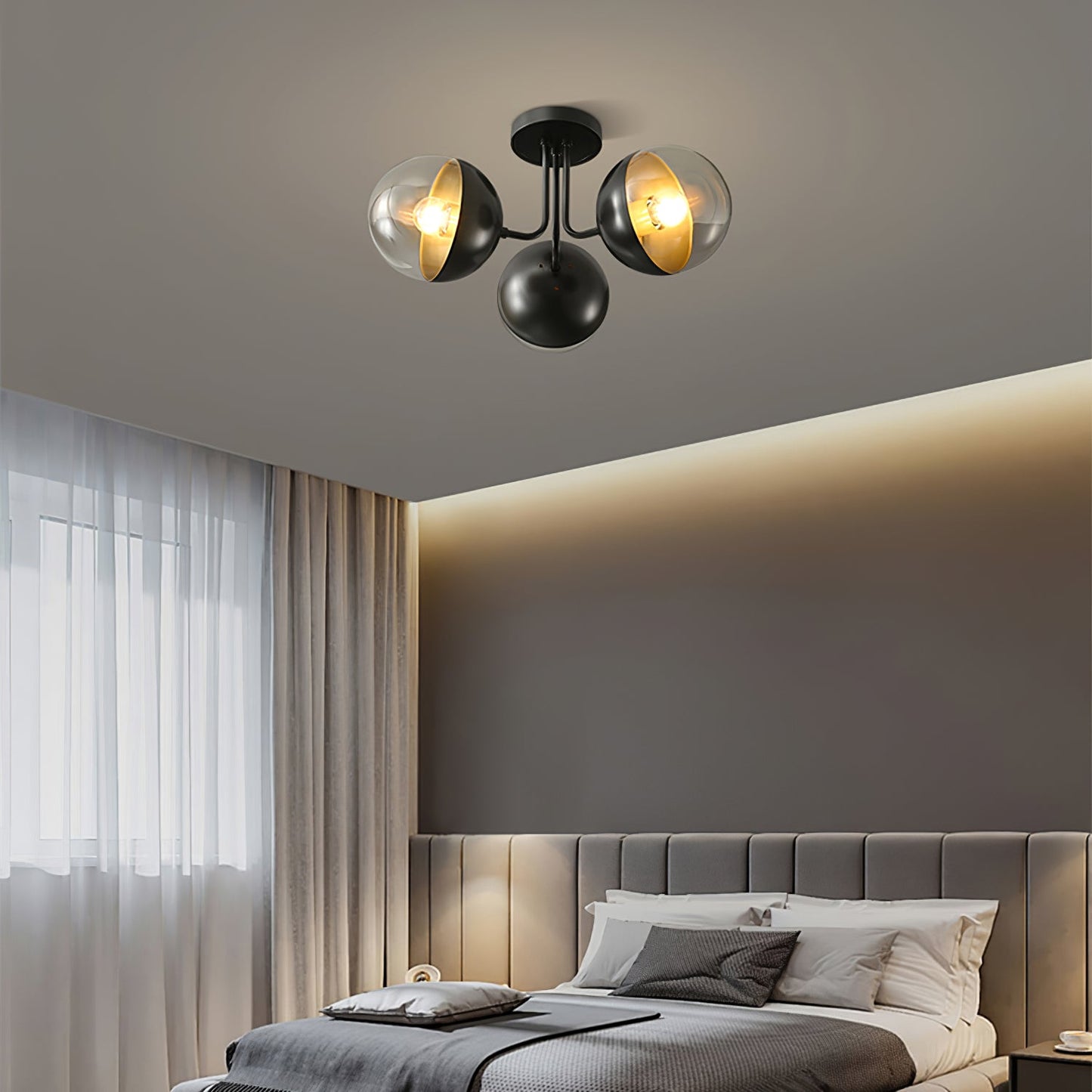 Luminaire de Plafond Luxueux | Design Industriel en Verre et Métal