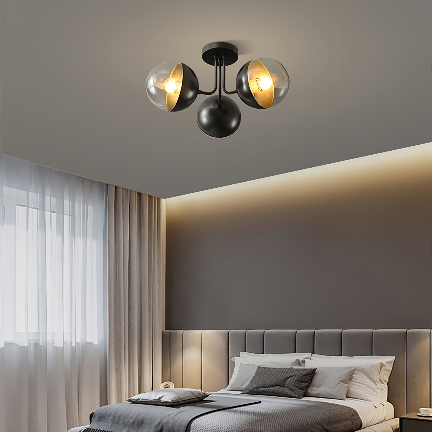 Luminaire de Plafond Luxueux | Design Industriel en Verre et Métal