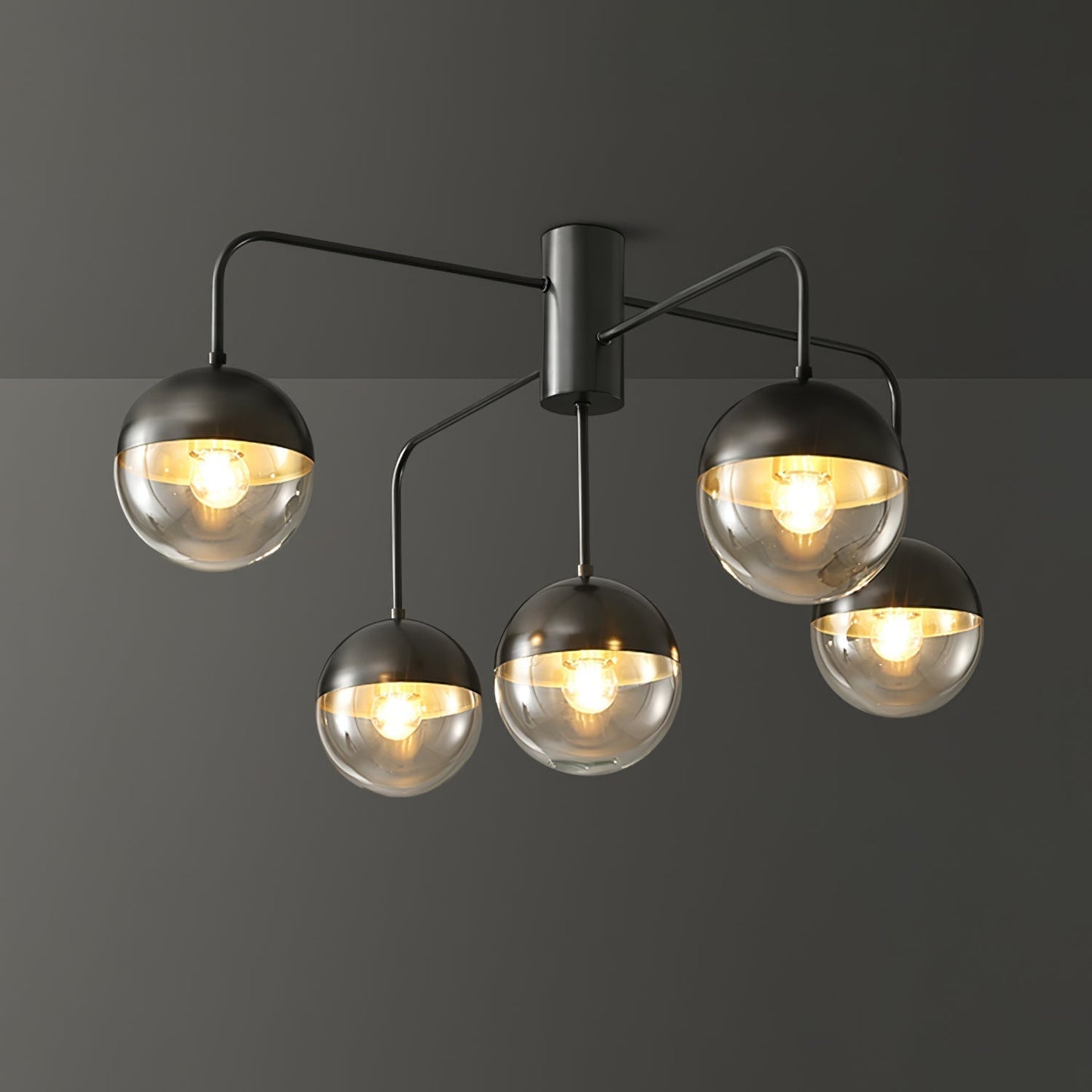 Luminaire de Plafond Luxueux | Design Industriel en Verre et Métal