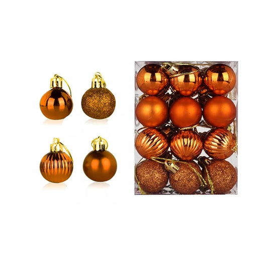 Boules de Noël Élégantes | Ensemble de 24 Ornements en Céramique