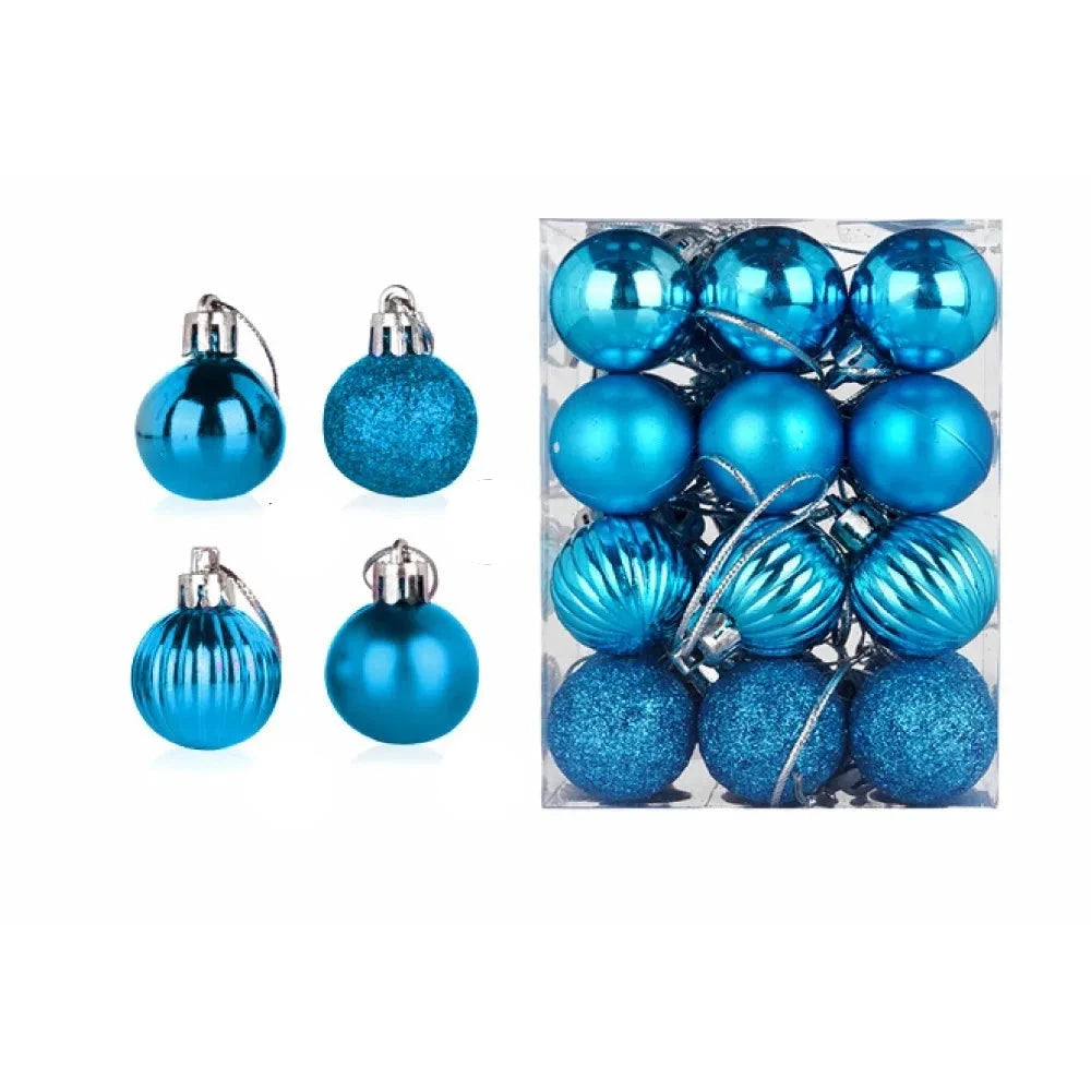 Boules de Noël Élégantes | Ensemble de 24 Ornements en Céramique