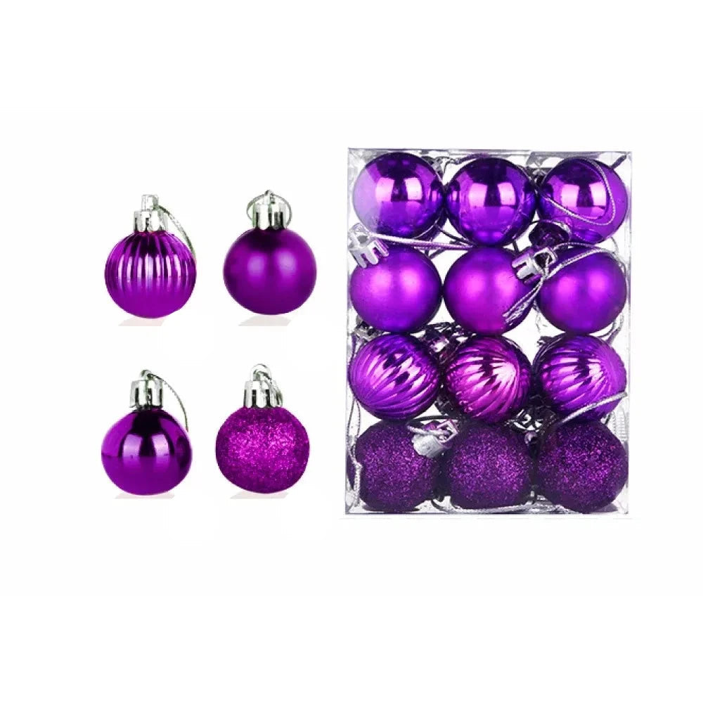 Boules de Noël Élégantes | Ensemble de 24 Ornements en Céramique