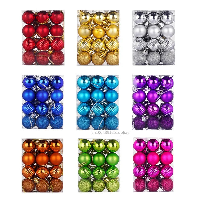 Boules de Noël Élégantes | Ensemble de 24 Ornements en Céramique