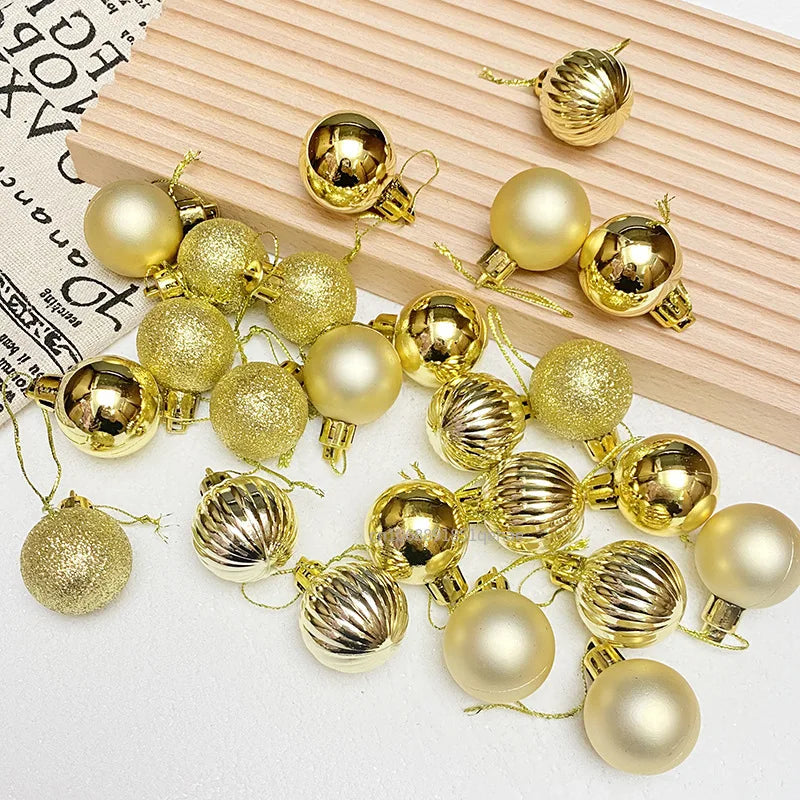 Boules de Noël Élégantes | Ensemble de 24 Ornements en Céramique