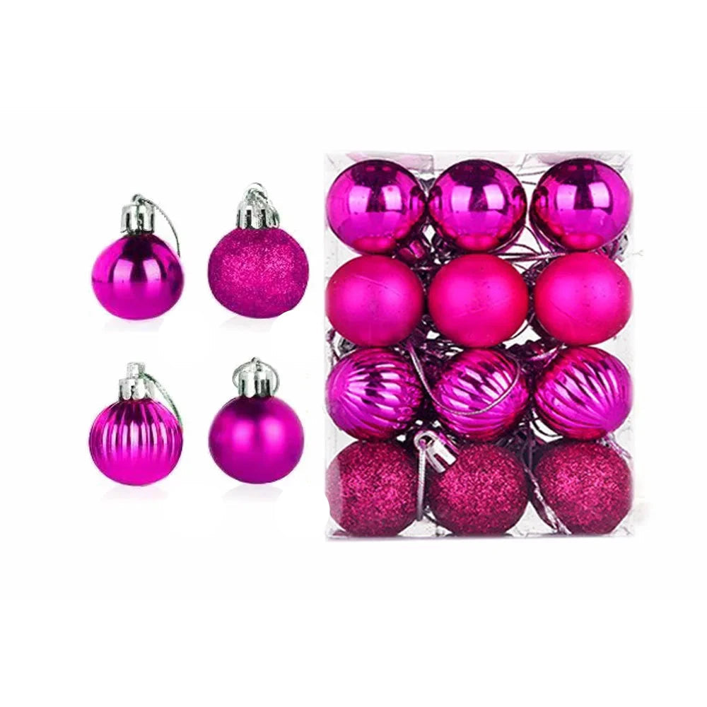 Boules de Noël Élégantes | Ensemble de 24 Ornements en Céramique