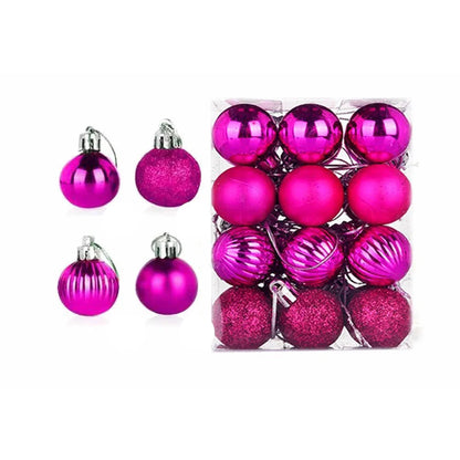 Boules de Noël Élégantes | Ensemble de 24 Ornements en Céramique