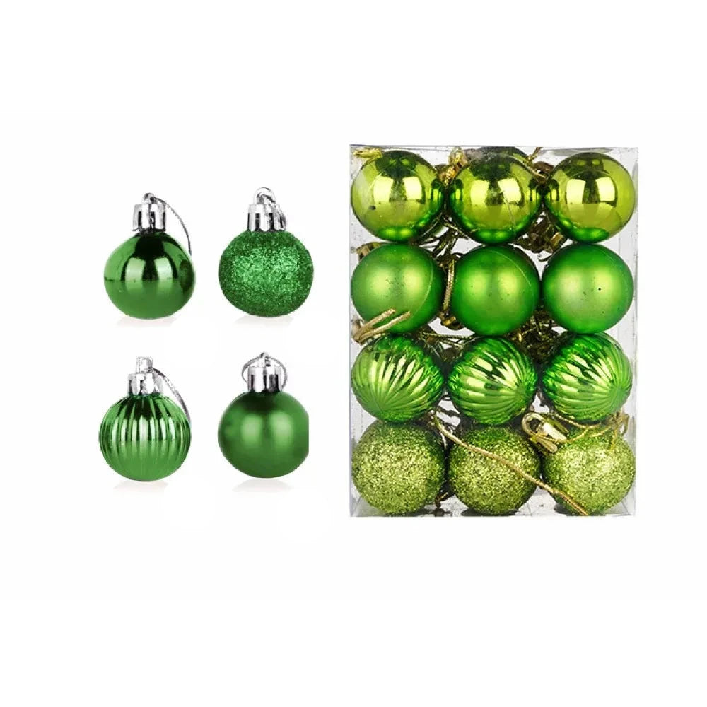 Boules de Noël Élégantes | Ensemble de 24 Ornements en Céramique