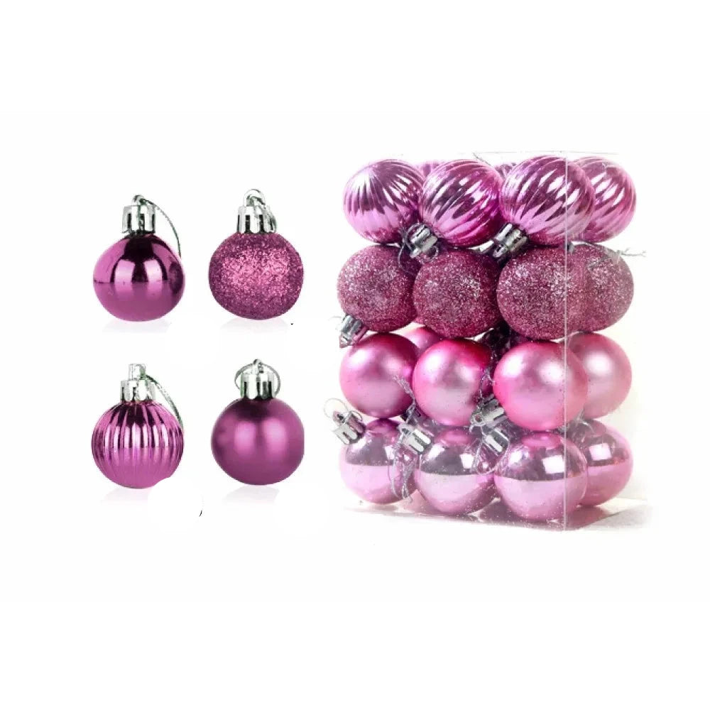Boules de Noël Élégantes | Ensemble de 24 Ornements en Céramique
