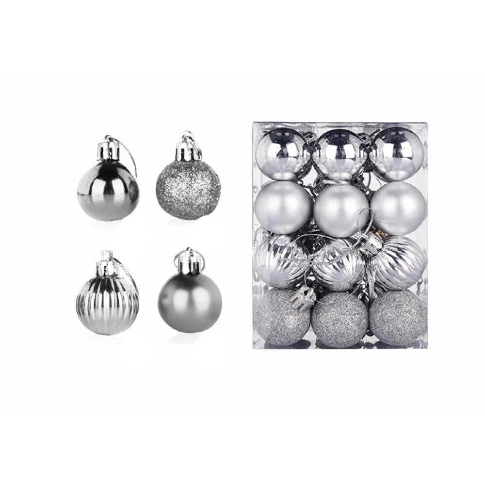 Boules de Noël Élégantes | Ensemble de 24 Ornements en Céramique