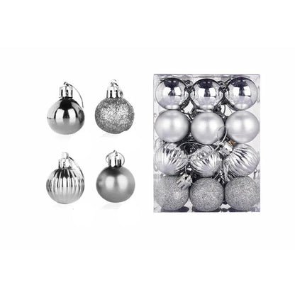 Boules de Noël Élégantes | Ensemble de 24 Ornements en Céramique