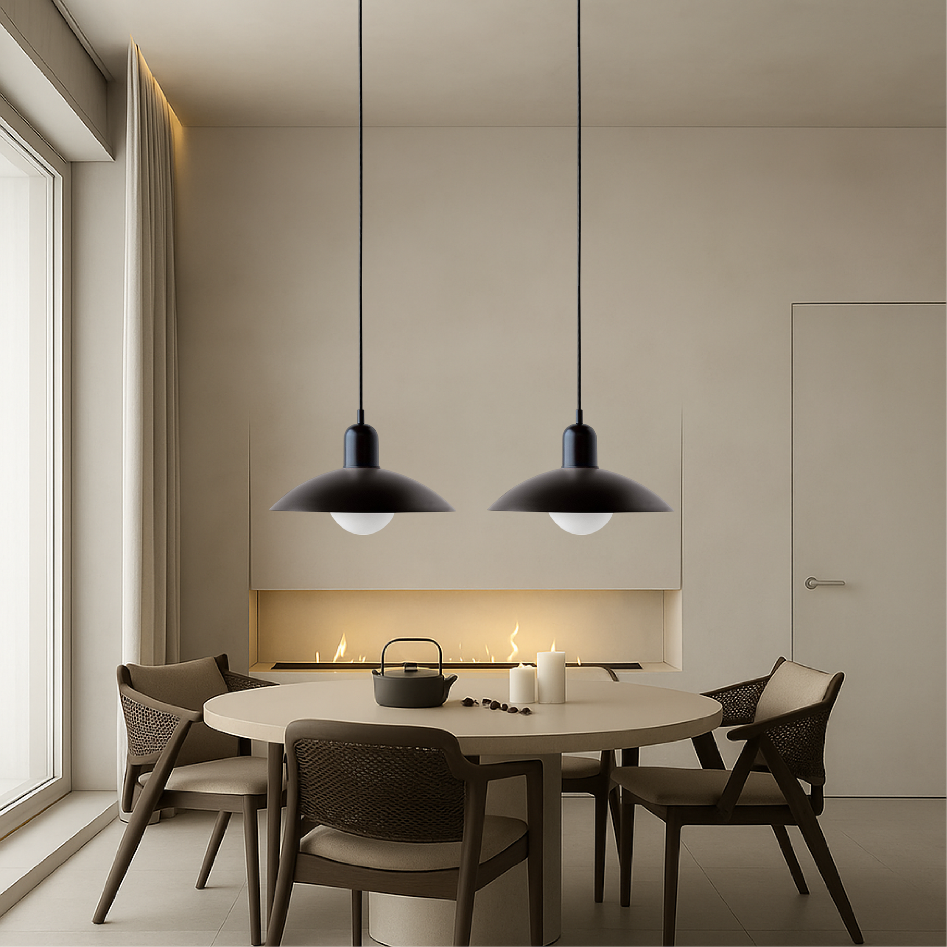 Lampe Suspendue Minimaliste | Design Scandinave et Atmosphère Chaleureuse